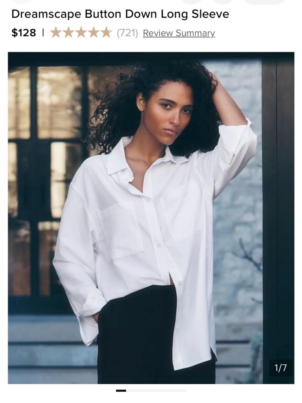 ALO Dreamscape White Button-Down Long Sleeve Shirt in excellent condition